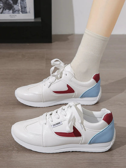 Round Toe Contrast Sneakers - Goddess Vibes