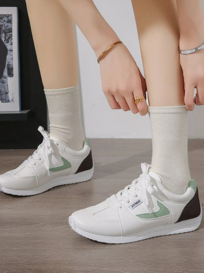 Round Toe Contrast Sneakers - Goddess Vibes