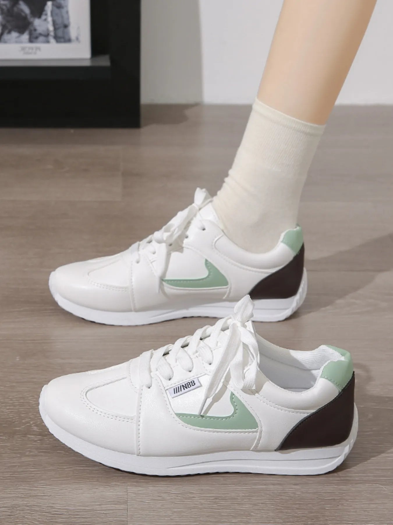 Round Toe Contrast Sneakers - Goddess Vibes
