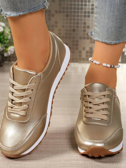 Round Toe Lace - Up Sneakers - Goddess Vibes