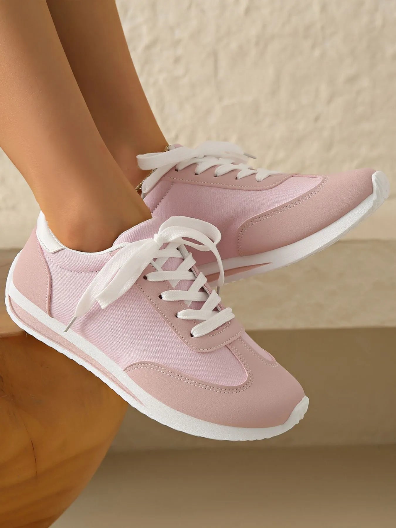 Round Toe Lace Up Sneakers - Goddess Vibes