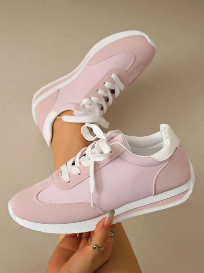 Round Toe Lace Up Sneakers - Goddess Vibes