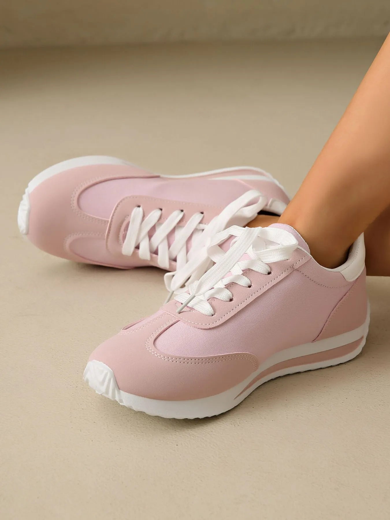 Round Toe Lace Up Sneakers - Goddess Vibes