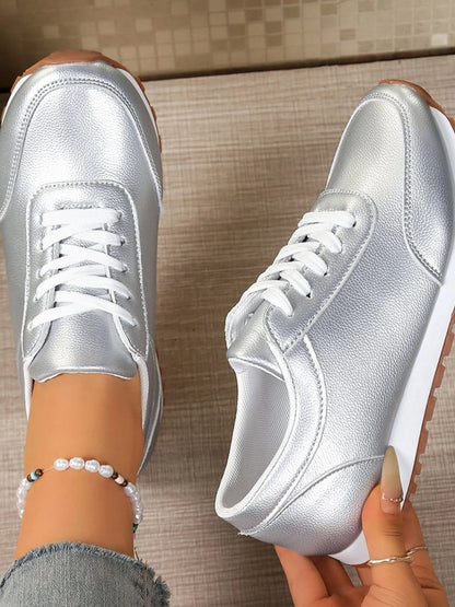 Round Toe Lace - Up Sneakers - Goddess Vibes