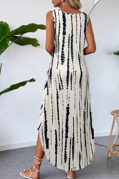 Scoop Neck Sleeveless Dress with Pockets - Goddess Vibes