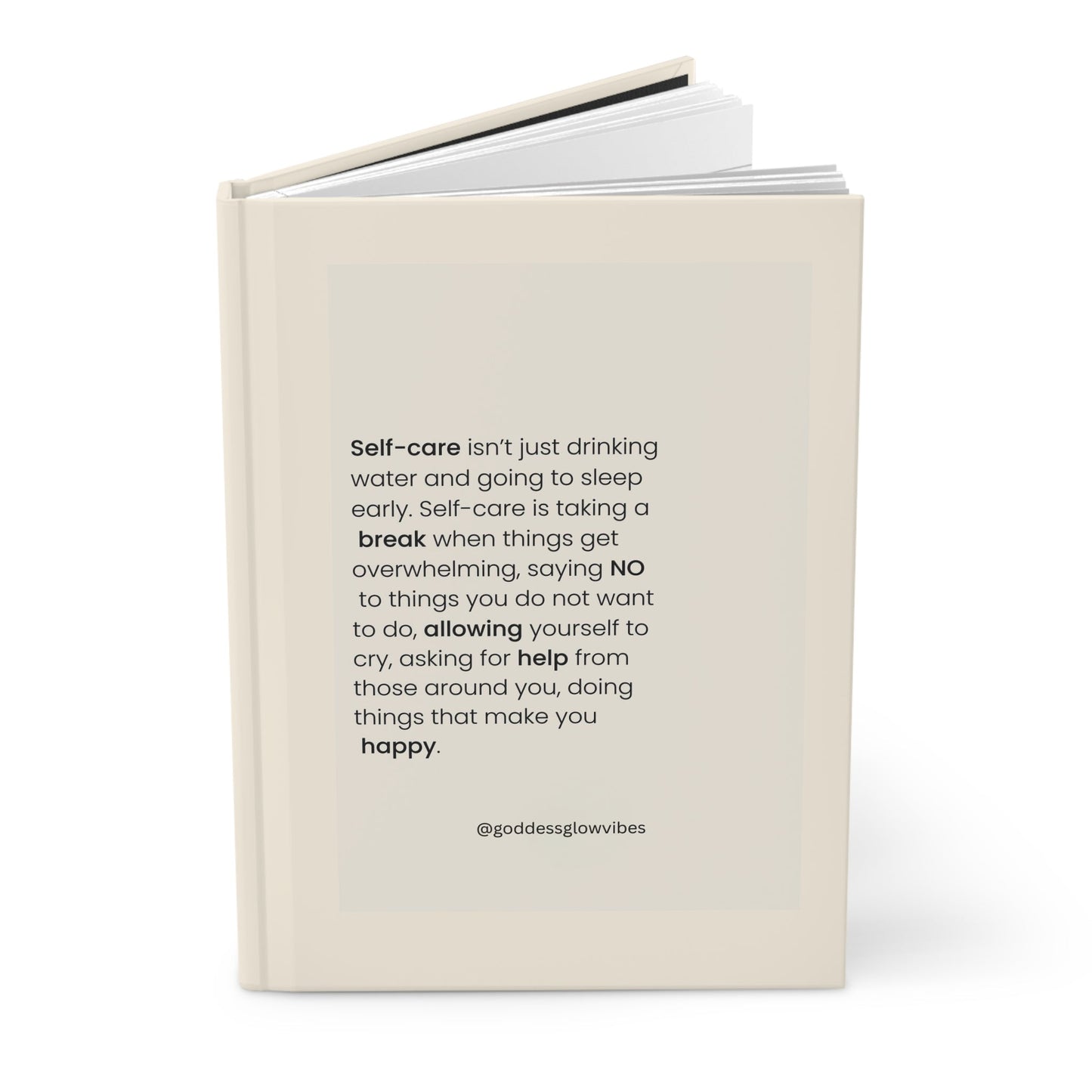 Self - Care Hardcover Journal, Inspirational Notebook for Mental Health, Gratitude Journal, Wellness Gift, Personal Development Diary - Goddess Vibes