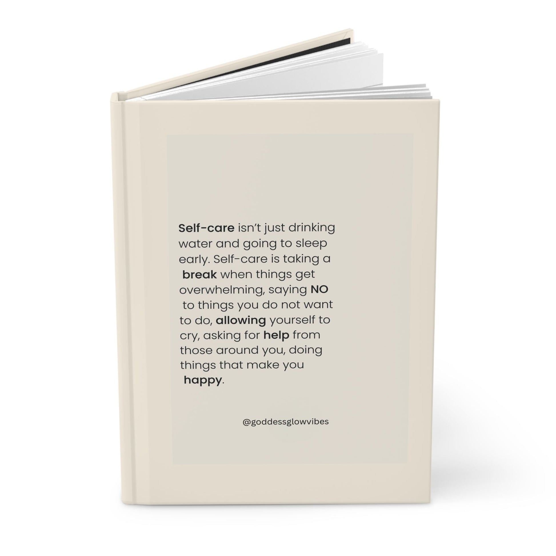 Self - Care Hardcover Journal, Inspirational Notebook for Mental Health, Gratitude Journal, Wellness Gift, Personal Development Diary - Goddess Vibes