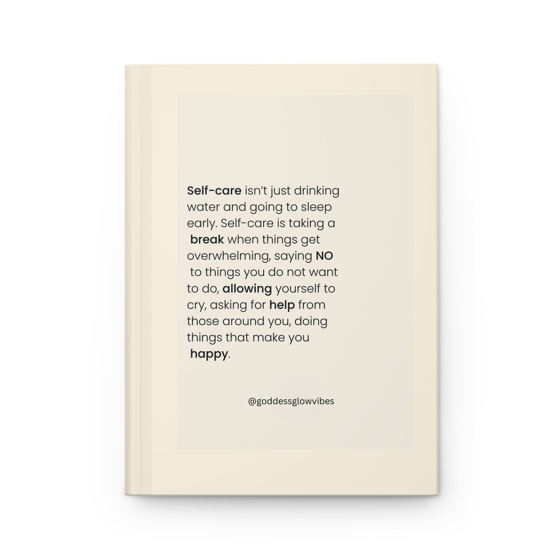 Self - Care Hardcover Journal, Inspirational Notebook for Mental Health, Gratitude Journal, Wellness Gift, Personal Development Diary - Goddess Vibes