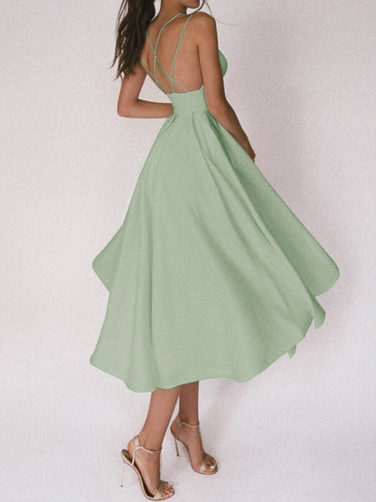 Sexy V - neck Suspender Dress Summer Fashion A - Line Long Dresses For Women - Goddess Vibes