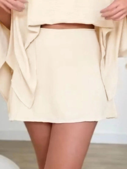 Side Slit Top and Mini Skirt Set - Goddess Vibes