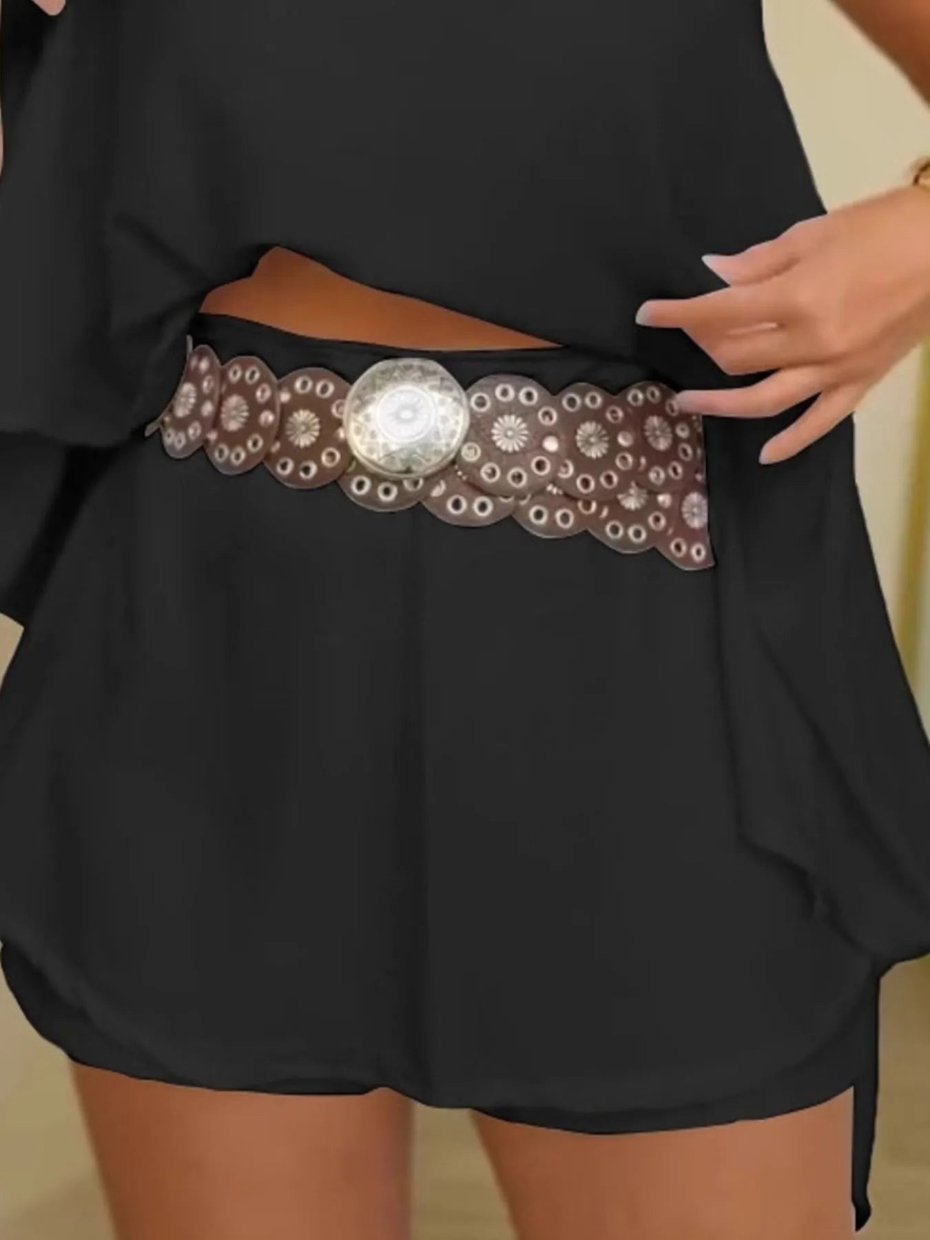 Side Slit Top and Mini Skirt Set - Goddess Vibes