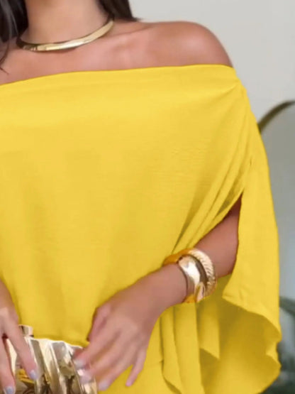 Side Slit Top and Mini Skirt Set - Goddess Vibes