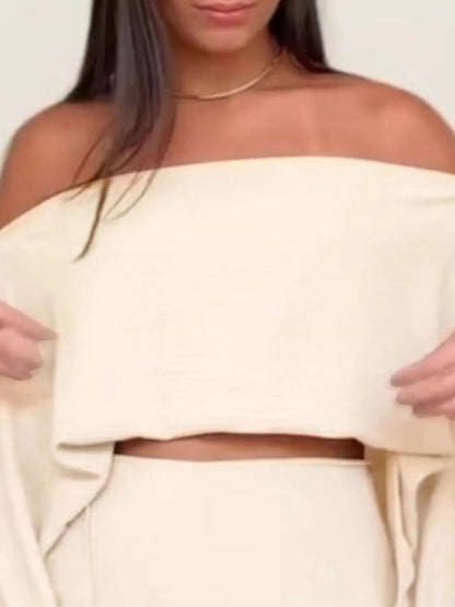 Side Slit Top and Mini Skirt Set - Goddess Vibes