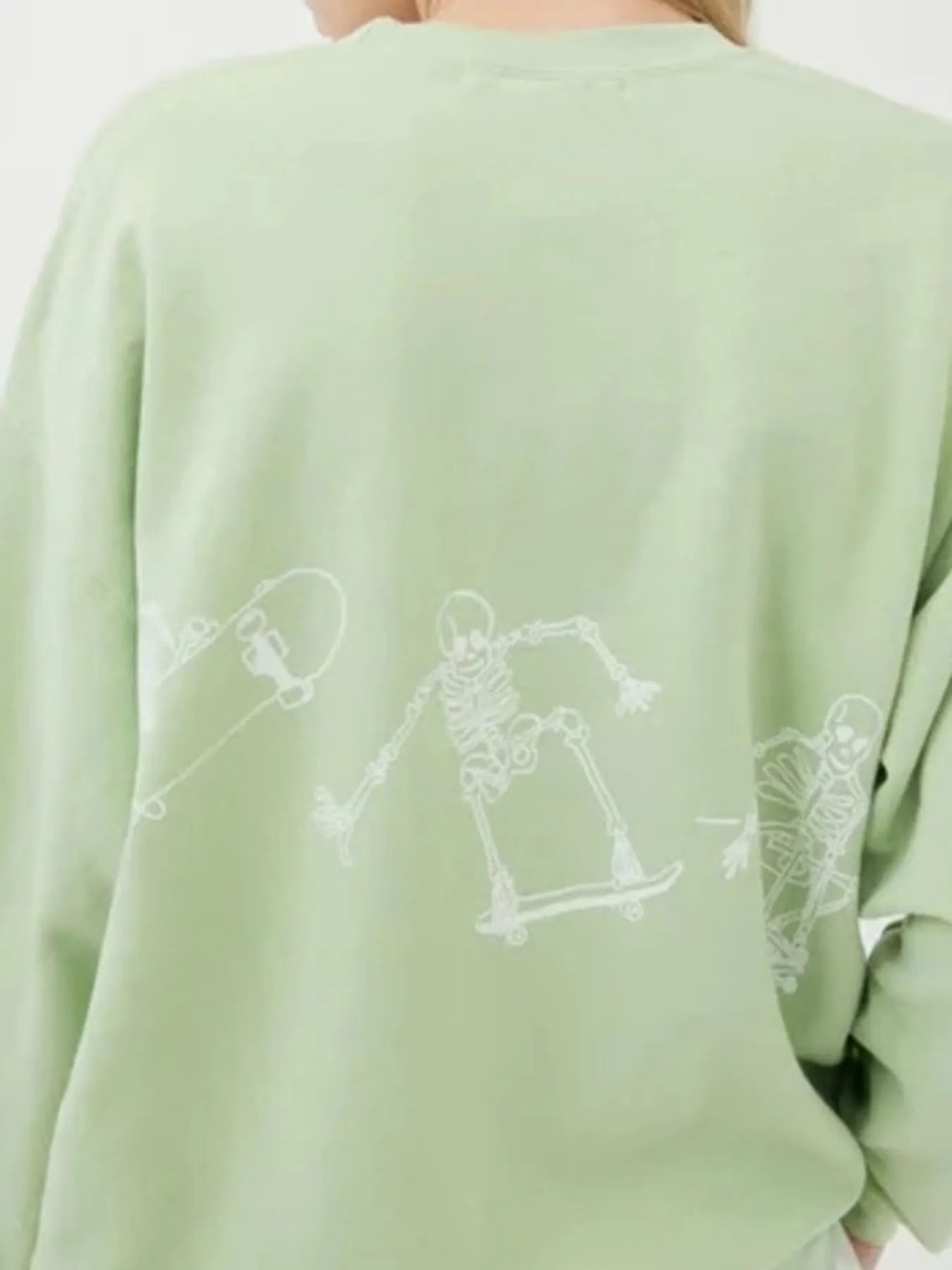 Skeleton Graphic Oversized Sweatshirt - Goddess Vibes