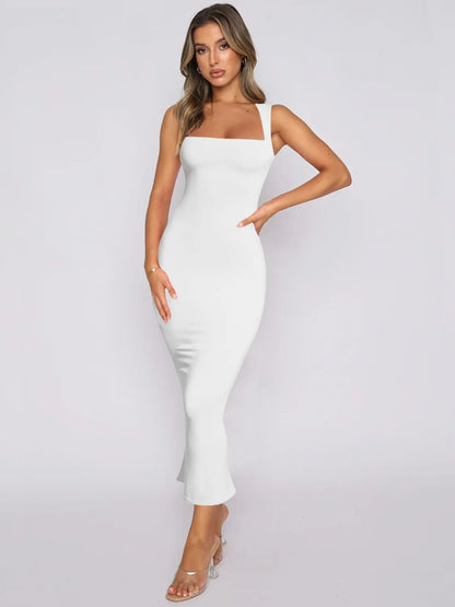 Slit Back Sleeveless Maxi Tank Dress - Goddess Vibes