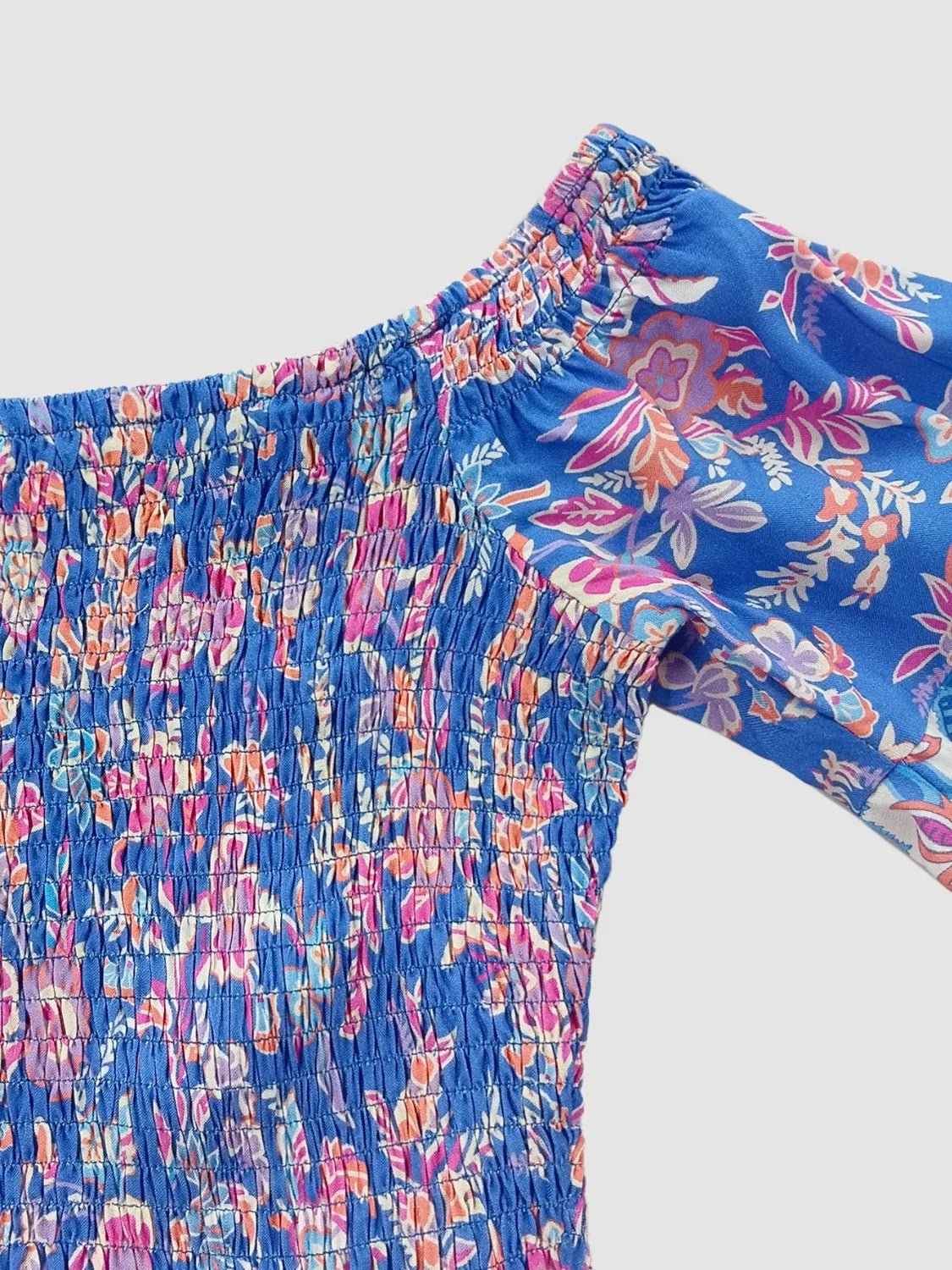 Smocked Off - Shoulder Printed Top and Skirt Set - Goddess Vibes