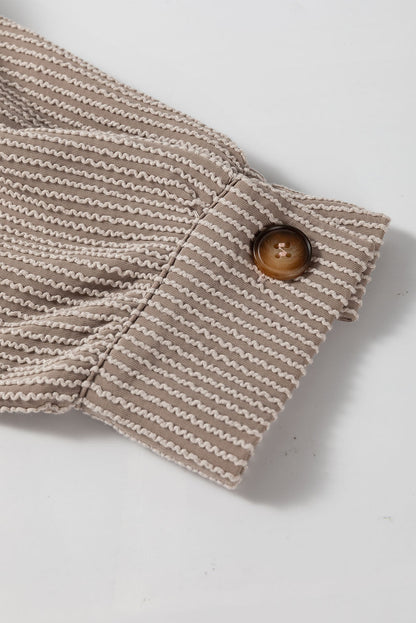 Smoke Gray Solid Corded Drop Shoulder Plus Size Shacket - Goddess Vibes