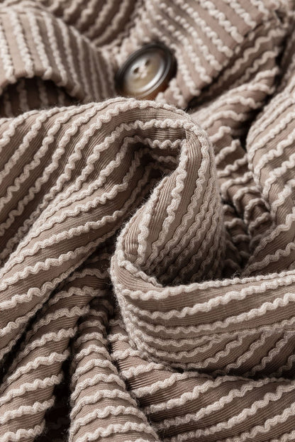 Smoke Gray Solid Corded Drop Shoulder Plus Size Shacket - Goddess Vibes