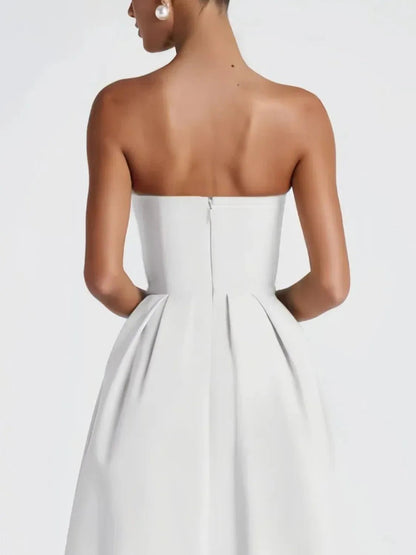 Solid Color Tube Midi Dress - Goddess Vibes