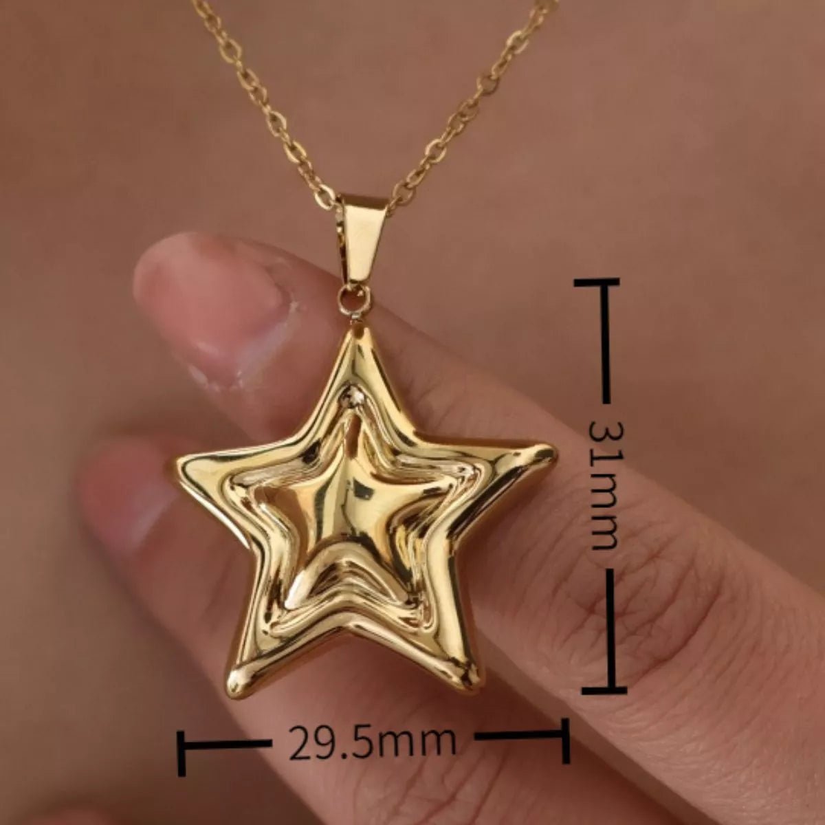 Stainless Steel Zircon Star Necklace - Goddess Vibes