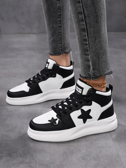 Star Pattern Lace Up Sneakers - Goddess Vibes