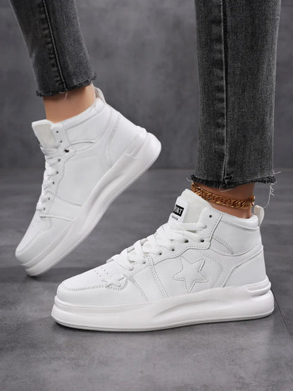 Star Pattern Lace Up Sneakers - Goddess Vibes