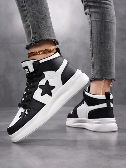Star Pattern Lace Up Sneakers - Goddess Vibes