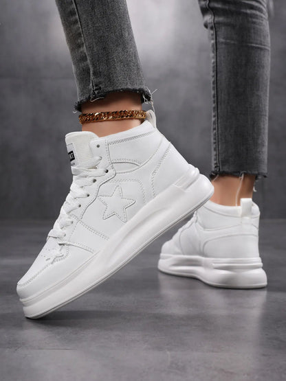 Star Pattern Lace Up Sneakers - Goddess Vibes