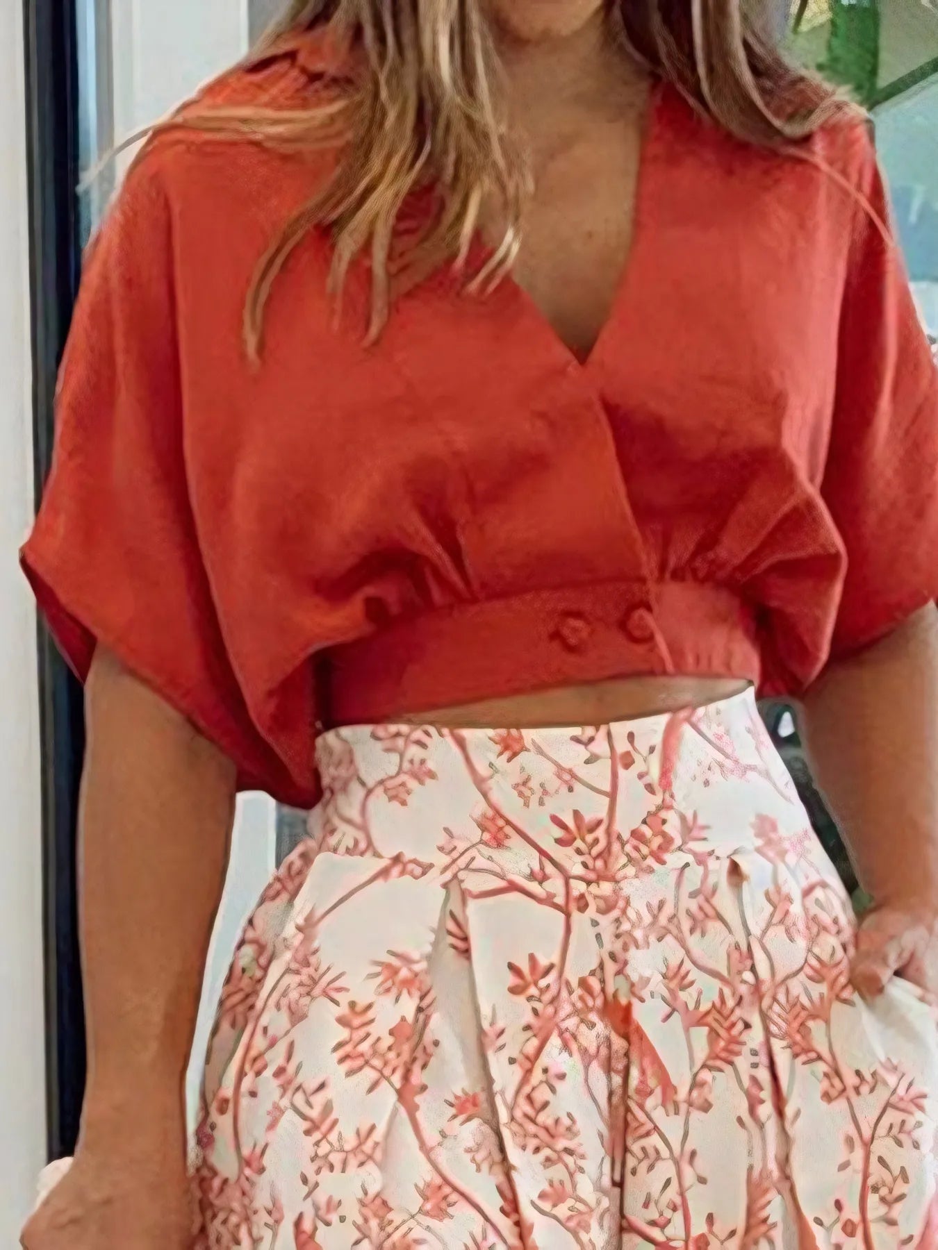 Surplice Top and High Waist Pants Set - Goddess Vibes