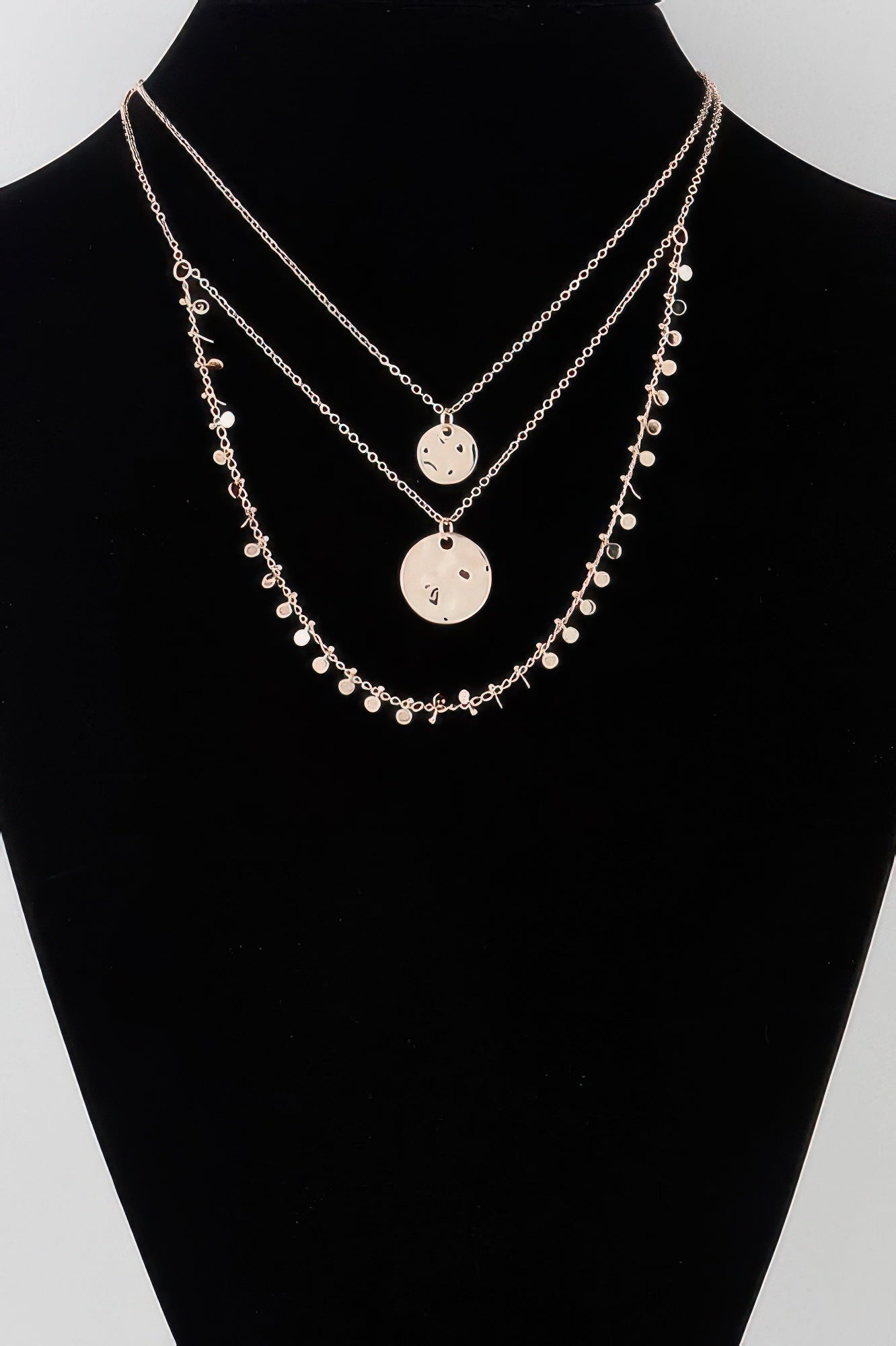 Triple Disc Charm Chain Necklace - Goddess Vibes