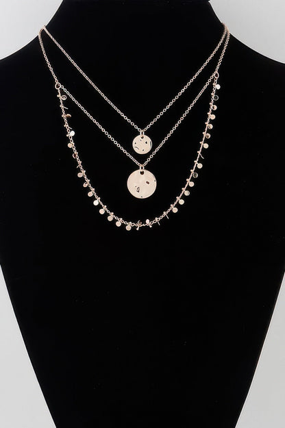 Triple Disc Charm Chain Necklace - Goddess Vibes