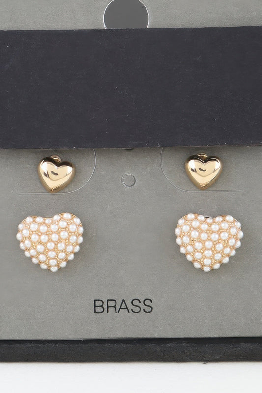Twin Hearts Stud Earrings - Goddess Vibes