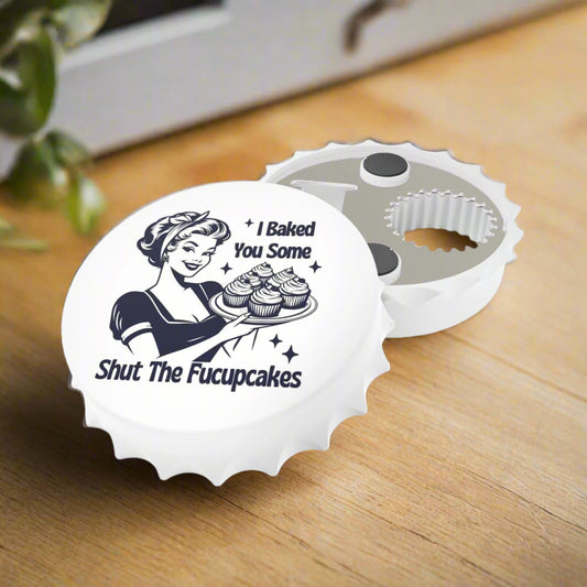 Vintage - Inspired Bottle Opener | I Baked You Some Shut The Fucupcakes, Retro Kitchen Gift, Fun Home Bar Decor, Wedding Gift, Baking [...] - Goddess Vibes