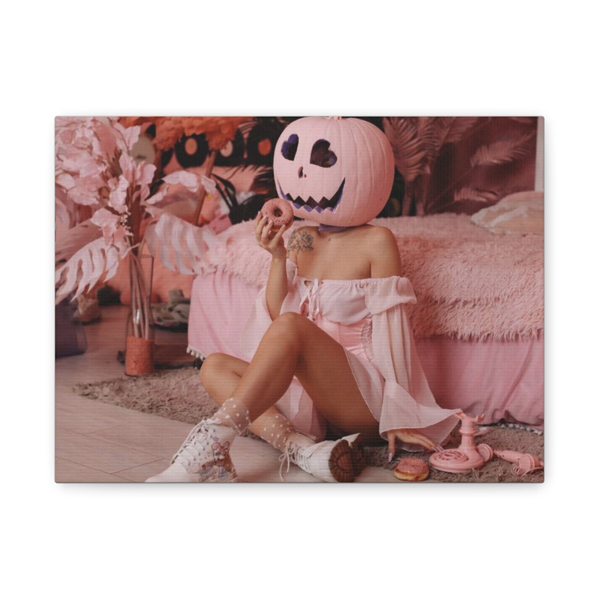 Whimsical Pumpkin Canvas Art, Halloween Home Décor - Goddess Vibes