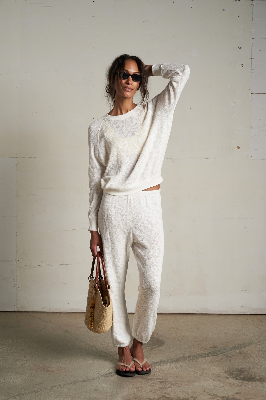 White Cheetah Print Two Piece Loose Fit Cozy Loungewear - Goddess Vibes