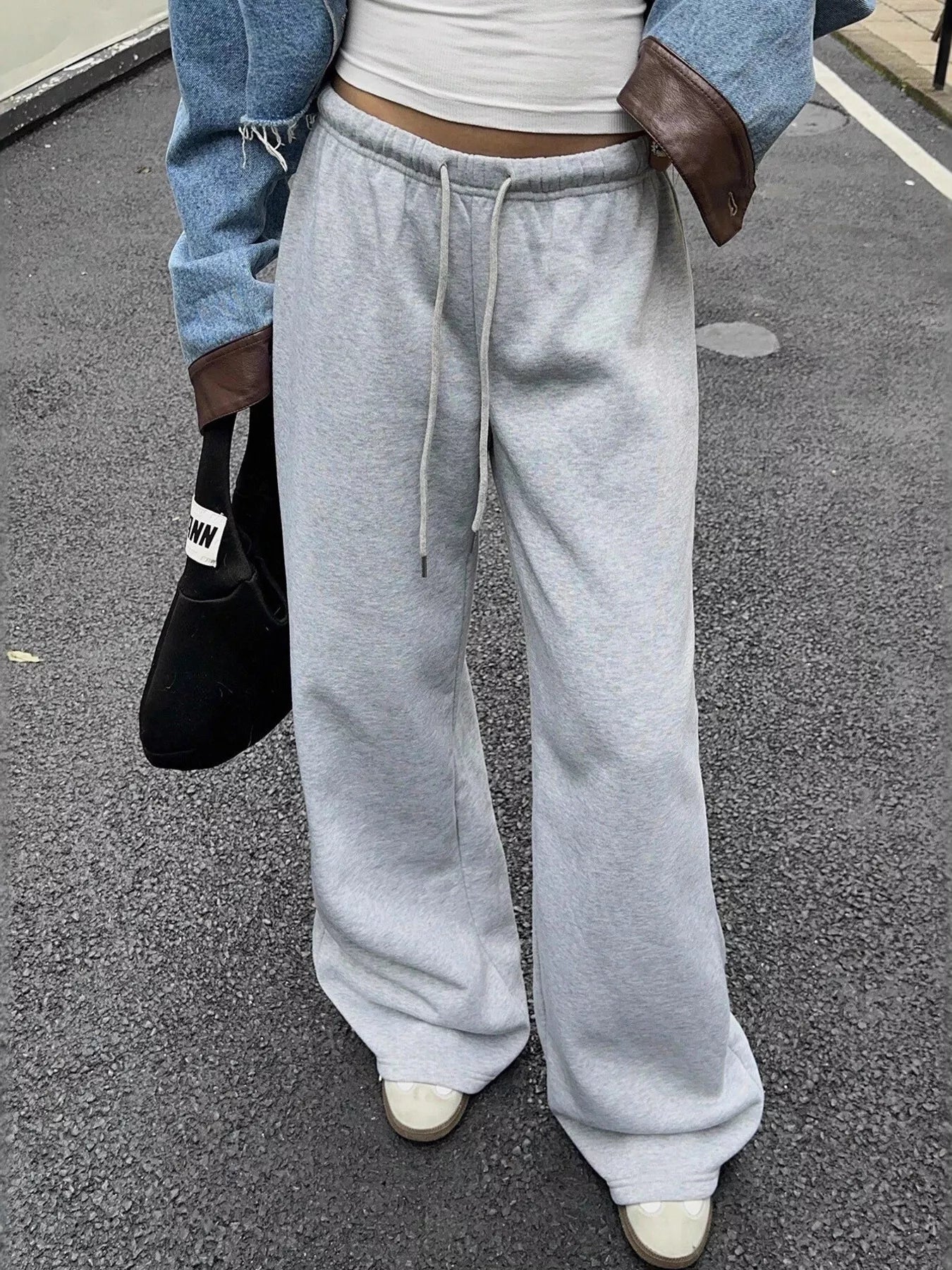 Wide Leg Sweatpants with Drawstring - Goddess Vibes
