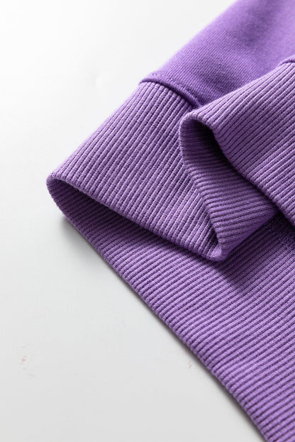 Wisteria Solid Color Collared Pullover and Central Seam Pants Set - Goddess Vibes