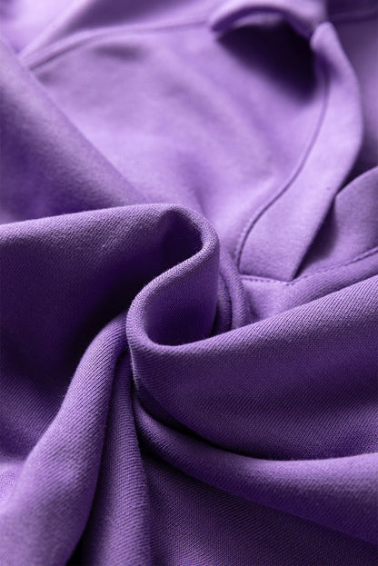 Wisteria Solid Color Collared Pullover and Central Seam Pants Set - Goddess Vibes