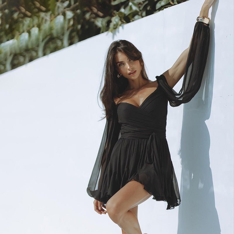 Women's Solid Color Slim Fit Short Dress - Goddess Vibes